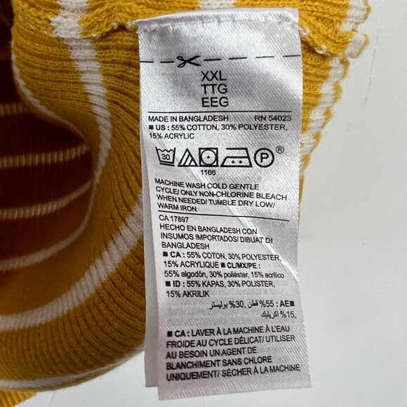 Old Navy Yellow Striped Square Neck Sweater XXL - Picture 3 of 4